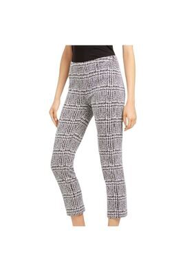 Michael Michael Kors Black & White Plaid Cropped Pants Size M